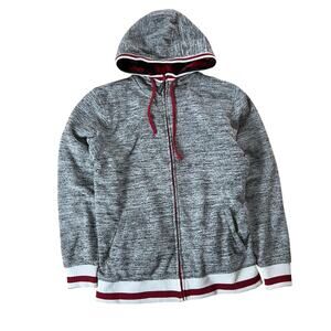 POOK Sweater Unisex M Gray Full Zip Hooded Lined Faux Fur Insulated Pockets